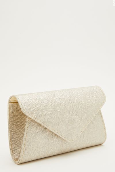 Gold Textured Clutch Bag